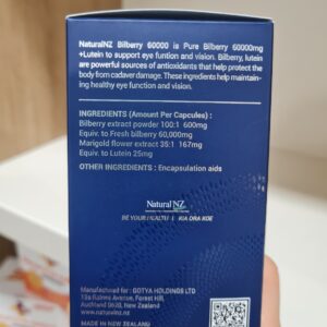 Natural NZ BILBERRY 60000 LUTEIN25MG 60Capsule - Image 4