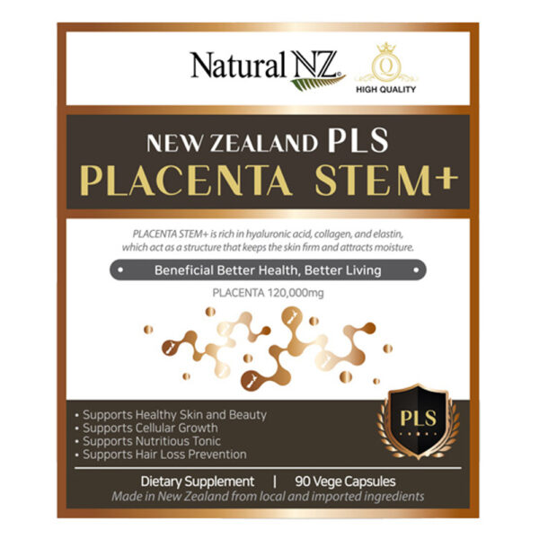 1000x1000 Natural NZ Placenta Stem+ 120,000mg 90 Vege Caps FRONT