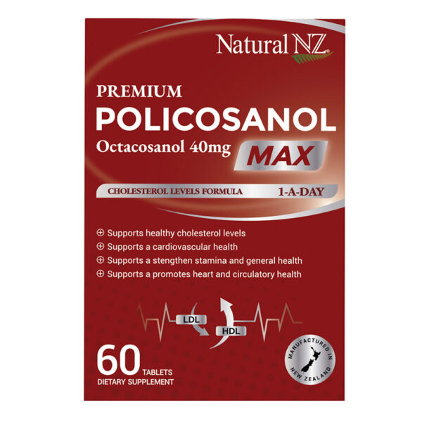 1000x1000 Natural NZ Policosanol MAX 66.8mg (Otacosanol 40mg) 60 Tablet FRONT