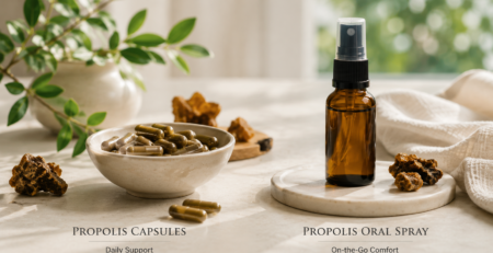 Comparison of propolis capsules and oral spray in a natural wellness setting